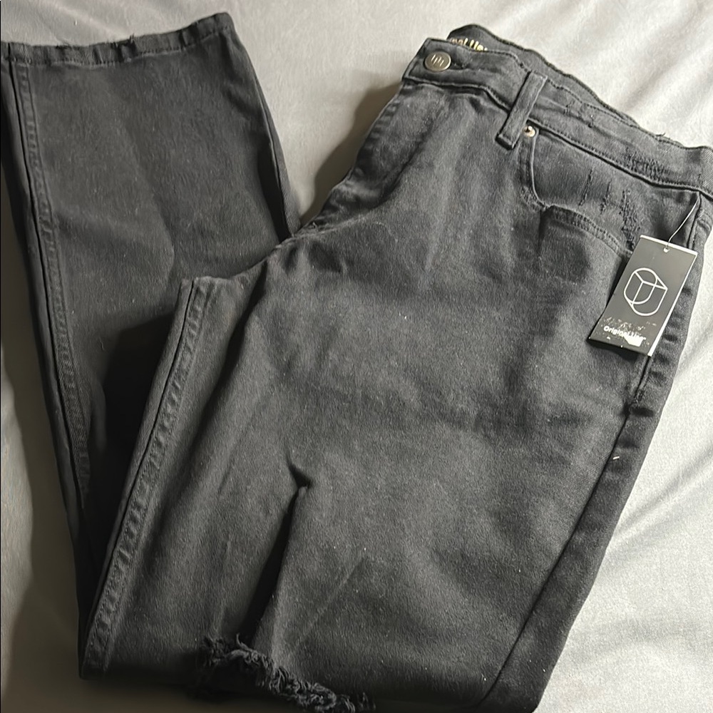 Original Use Light Gray Slim Straight Jeans with Worn-In Texture